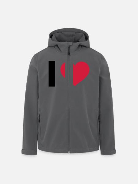 I LOVE - Veste softshell homme en polyester recyclé Stanley/Stella - noir