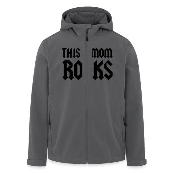 This Mom Rocks - Recycelte Männer Softshell-Jacke von Stanley/Stella - Schwarz - Vorne - AI Model Male 185 light (185cm)