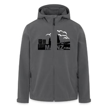 Mayence blanc - Veste softshell homme en polyester recyclé Stanley/Stella - noir - Devant - AI Model Male 185 light (185cm)