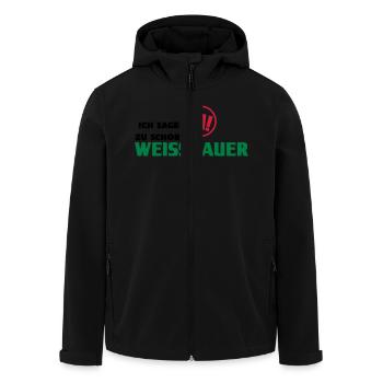 Ich sage ja zu Schorle! - Recycelte Männer Softshell-Jacke von Stanley/Stella - Schwarz - Vorne - AI Model Male 185 light (185cm)
