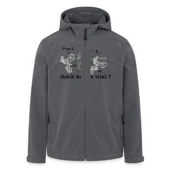 Think before Trial? - Recycelte Männer Softshell-Jacke von Stanley/Stella - Schwarz - Vorne - AI Model Male 185 light (185cm)