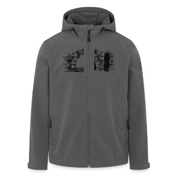 stein-bruecke-fluss-01 - Recycelte Männer Softshell-Jacke von Stanley/Stella - Schwarz - Vorne - AI Model Male 185 light (185cm)