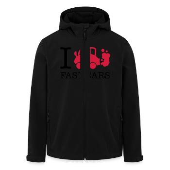 auto_love_fast_cars_f2 - Men’s Recycled Softshell Jacket by Stanley/Stella - black - Front - AI Model Male 185 light (185cm)