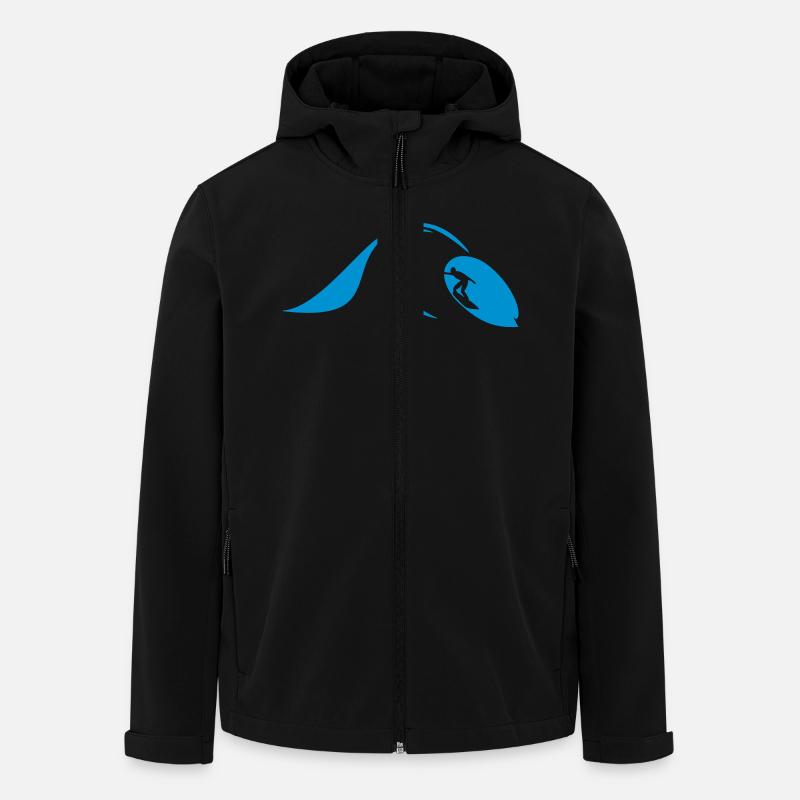 Attrapez la vague - Veste softshell homme en polyester recyclé Stanley/Stella - noir