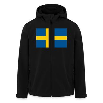 Sweden 1 Euro - Men’s Recycled Softshell Jacket by Stanley/Stella - black - Front - AI Model Male 185 light (185cm)