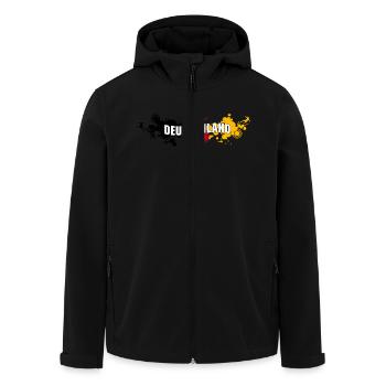 Fußball Deutschland (Splash) - Recycelte Männer Softshell-Jacke von Stanley/Stella - Schwarz - Vorne - AI Model Male 185 light (185cm)