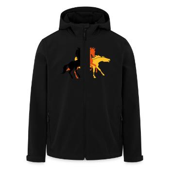 Three horses - Men’s Recycled Softshell Jacket by Stanley/Stella - black - Front - AI Model Male 185 light (185cm)