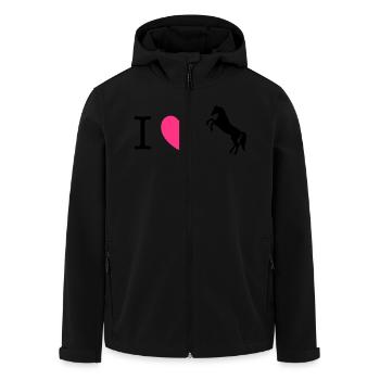 J'aime les chevaux - cheval sauvage - Veste softshell homme en polyester recyclé Stanley/Stella - noir - Devant - AI Model Male 185 light (185cm)