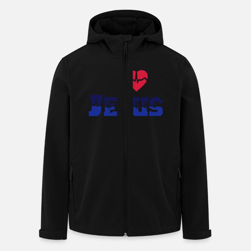 Jesus liebt ... - Recycelte Männer Softshell-Jacke von Stanley/Stella - Schwarz