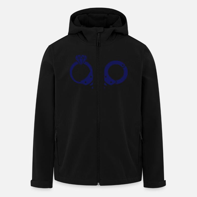 Bachelor Party / Icon Ring & Handcuff - Men’s Recycled Softshell Jacket by Stanley/Stella - black