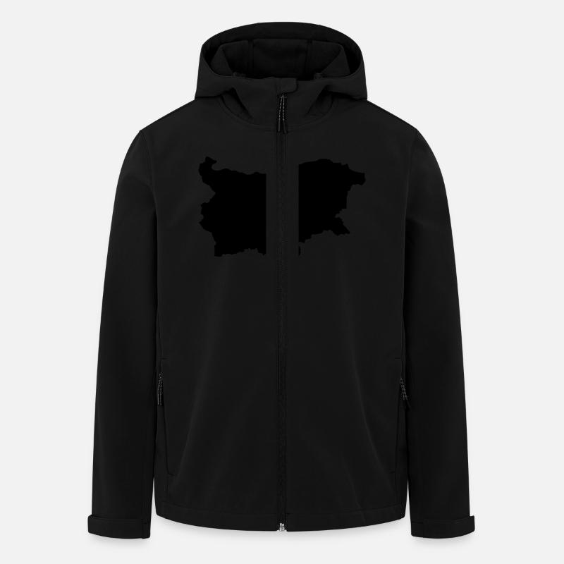 Carte de la Bulgarie - Veste softshell homme en polyester recyclé Stanley/Stella - noir