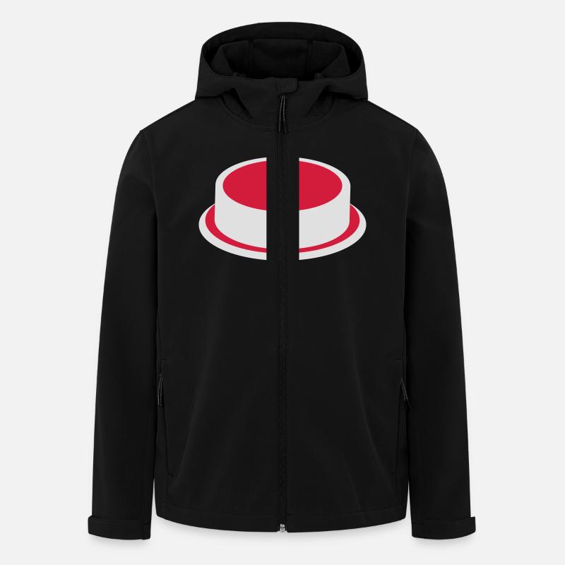 Button - Recycelte Männer Softshell-Jacke Discoverer von Stanley/Stella - Schwarz