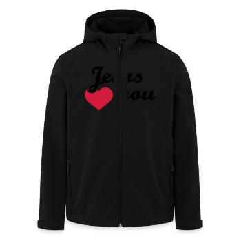 Jesus loves You - Veste softshell homme en polyester recyclé Stanley/Stella - noir - Devant - AI Model Male 185 light (185cm)