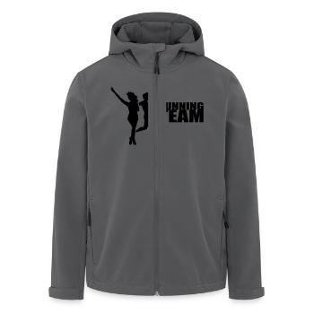 Running Team Mann Frau Paar Gruppe - Recycelte Männer Softshell-Jacke von Stanley/Stella - Schwarz - Vorne - AI Model Male 185 light (185cm)