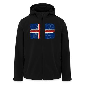 Iceland Vintage Flag - Recycelte Männer Softshell-Jacke von Stanley/Stella - Schwarz - Vorne - AI Model Male 185 light (185cm)