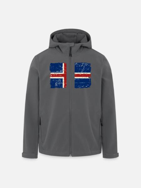 Iceland Vintage Flag - Recycelte Männer Softshell-Jacke von Stanley/Stella - Schwarz