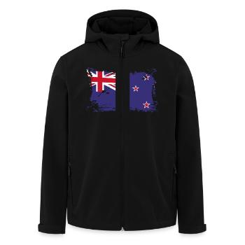 New Zealand Flag, Flagge Neuseeland - Recycelte Männer Softshell-Jacke von Stanley/Stella - Schwarz - Vorne - AI Model Male 185 light (185cm)