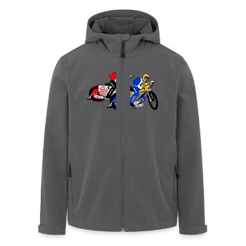 Speedway Racing - Recycelte Männer Softshell-Jacke von Stanley/Stella - Schwarz - Vorne - AI Model Male 185 light (185cm)
