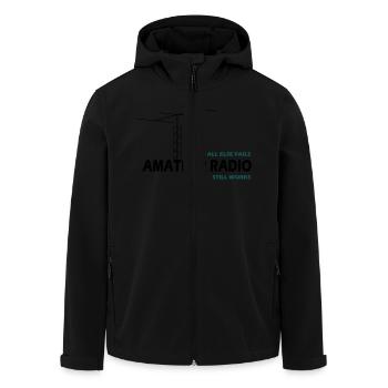 notfunk - Recycelte Männer Softshell-Jacke von Stanley/Stella - Schwarz - Vorne - AI Model Male 185 light (185cm)