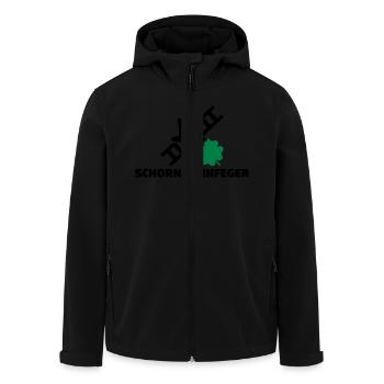 Schornsteinfeger - Recycelte Männer Softshell-Jacke von Stanley/Stella - Schwarz - Vorne - AI Model Male 185 light (185cm)