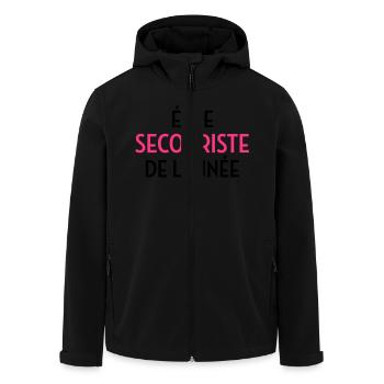 Erste Hilfe / Retter / Retterin / Arzt - Recycelte Männer Softshell-Jacke von Stanley/Stella - Schwarz - Vorne - AI Model Male 185 light (185cm)