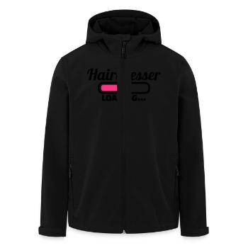 Friseur - Recycelte Männer Softshell-Jacke von Stanley/Stella - Schwarz - Vorne - AI Model Male 185 light (185cm)