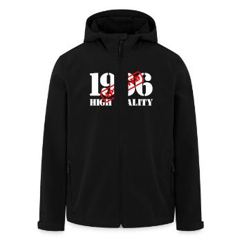 1966 / Geburtstag / Geburtstag 1966 / Qualität - Recycelte Männer Softshell-Jacke von Stanley/Stella - Schwarz - Vorne - AI Model Male 185 light (185cm)