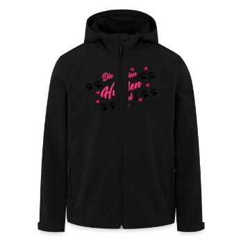 die_mit_den_hunden_geht_002 - Recycelte Männer Softshell-Jacke von Stanley/Stella - Schwarz - Vorne - AI Model Male 185 light (185cm)