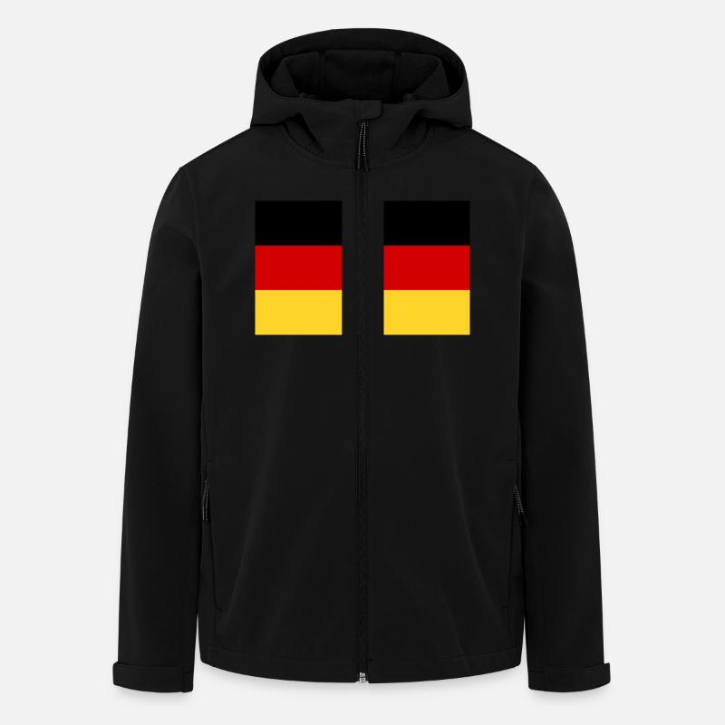 Drapeau allemand - Veste softshell homme en polyester recyclé Stanley/Stella - noir