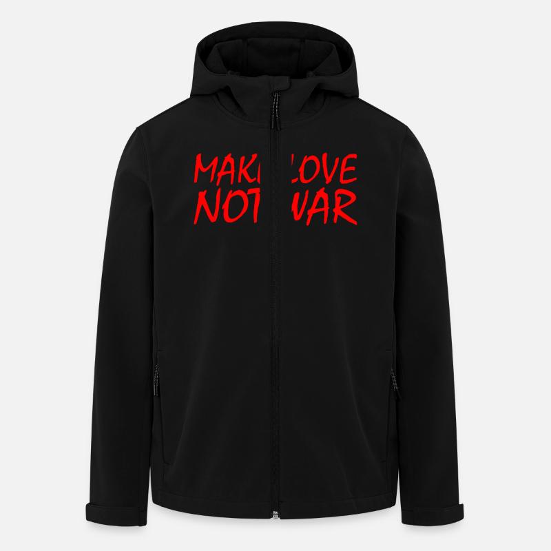 Make love not war - Veste softshell homme en polyester recyclé Stanley/Stella - noir