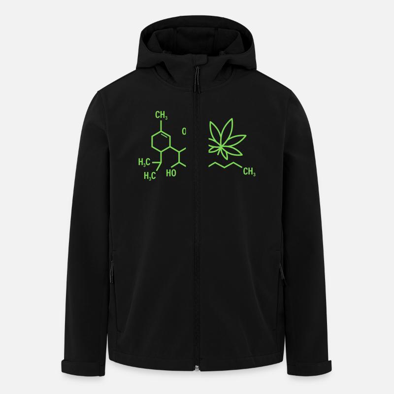THC-Formel mit Cannabisblättern - Recycelte Männer Softshell-Jacke von Stanley/Stella - Schwarz