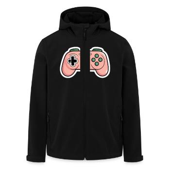 Gamer Gamer Controller Gaming Cute Comic Gift - Men’s Recycled Softshell Jacket by Stanley/Stella - black - Front - AI Model Male 185 light (185cm)
