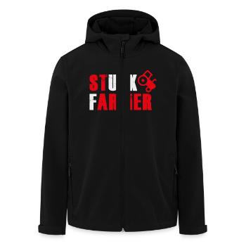 STUCK FARMER RED GREY - Men’s Recycled Softshell Jacket by Stanley/Stella - black - Front - AI Model Male 185 light (185cm)