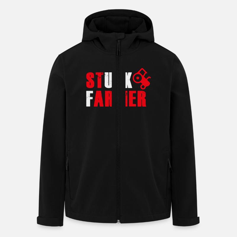 STUCK FARMER RED GREY - Men’s Recycled Softshell Jacket by Stanley/Stella - black