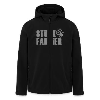 STUCK FARMER DARK GREY - Men’s Recycled Softshell Jacket by Stanley/Stella - black - Front - AI Model Male 185 light (185cm)