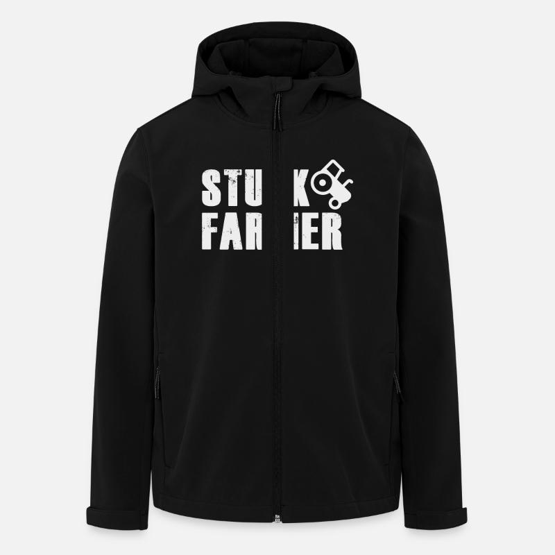 STUCK FARMER LIGHT GREY - Men’s Recycled Softshell Jacket by Stanley/Stella - black