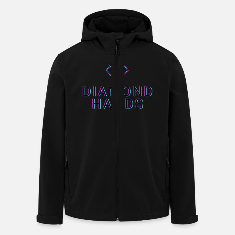 Mains en diamant - Crypto - Veste softshell homme en polyester recyclé Stanley/Stella - noir