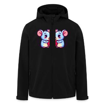 Maus Paar Liebe Valentinstag - Recycelte Männer Softshell-Jacke von Stanley/Stella - Schwarz - Vorne - AI Model Male 185 light (185cm)