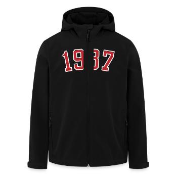 Jahrgang Sport 1987 - Recycelte Männer Softshell-Jacke von Stanley/Stella - Schwarz - Vorne - AI Model Male 185 light (185cm)