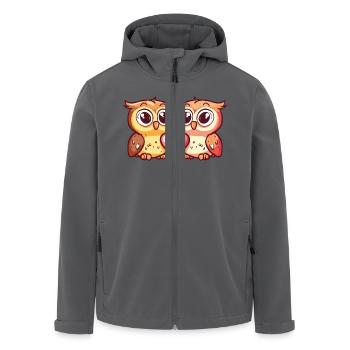 Eule Paar Liebe Valentinstag - Recycelte Männer Softshell-Jacke von Stanley/Stella - Schwarz - Vorne - AI Model Male 185 light (185cm)