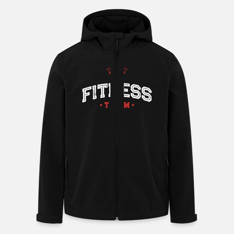 Équipe de fitness - Veste softshell homme en polyester recyclé Stanley/Stella - noir
