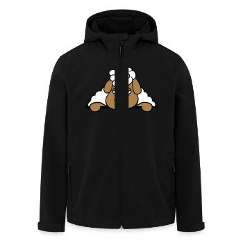 Schaf Müde Gelangweilt Hinter Zaun Mauer Schild - Recycelte Männer Softshell-Jacke von Stanley/Stella - Schwarz - Vorne - AI Model Male 185 light (185cm)
