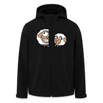 2 Schafe Freunde Team Crew Papa Familie Baby Mama - Recycelte Männer Softshell-Jacke von Stanley/Stella - Schwarz - Vorne - AI Model Male 185 light (185cm)