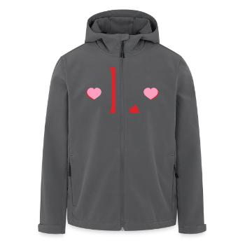 Lettre l cœurs rouges - Veste softshell homme en polyester recyclé Stanley/Stella - noir - Devant - AI Model Male 185 light (185cm)