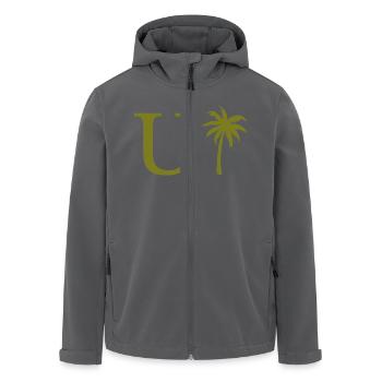 Letter u Green Palm - Men’s Recycled Softshell Jacket by Stanley/Stella - black - Front - AI Model Male 185 light (185cm)