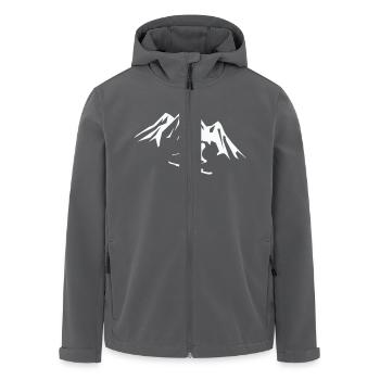 Ski Mountains - Men’s Recycled Softshell Jacket by Stanley/Stella - black - Front - AI Model Male 185 light (185cm)