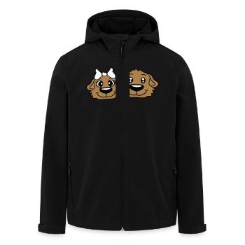 2 Hunde Team Zwei Freunde Liebe Pärchen Verliebt - Recycelte Männer Softshell-Jacke von Stanley/Stella - Schwarz - Vorne - AI Model Male 185 light (185cm)