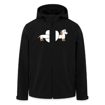 Hund Dackel Brezel Form Knoten Langer Körper Comic - Recycelte Männer Softshell-Jacke von Stanley/Stella - Schwarz - Vorne - AI Model Male 185 light (185cm)