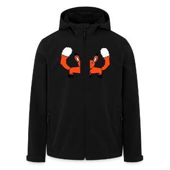 2 Füchse Paar Verliebt Zwei Freunde Liebe Team Süß - Recycelte Männer Softshell-Jacke von Stanley/Stella - Schwarz - Vorne - AI Model Male 185 light (185cm)