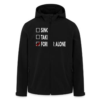 SINGLE FOREVER ALONE - Veste softshell homme en polyester recyclé Stanley/Stella - noir - Devant - AI Model Male 185 light (185cm)